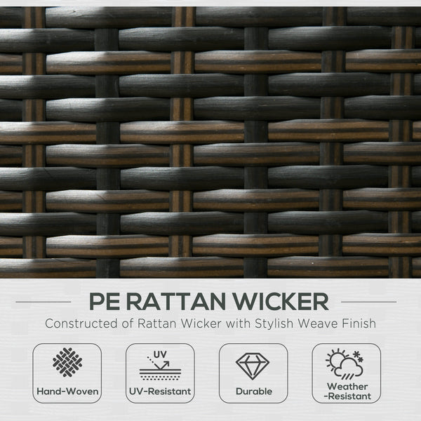 8 Pieces PE Rattan Corner Sofa Set, Outdoor Garden Furniture Set, Patio Wicker Sofa Seater w/ Cushion, Washable Cushion Cover & Tempered Glass Table, Brown