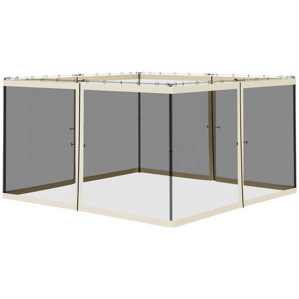 Replacement Mosquito Netting for Gazebo 12' x 12' Black Screen Walls for Canopy with Zippers for Parties and Outdoor Activities, Cream White