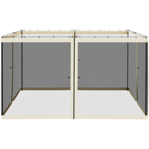 Replacement Mosquito Netting for Gazebo 12' x 12' Black Screen Walls for Canopy with Zippers for Parties and Outdoor Activities, Cream White