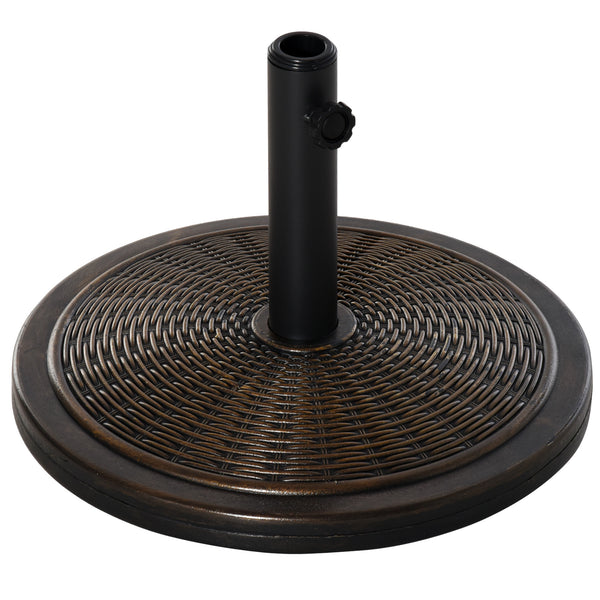 13kg Garden Parasol Base Holder, Cement Outdoor Market Umbrella Stand, Fits 35mm/38mm/48mm Poles, Black