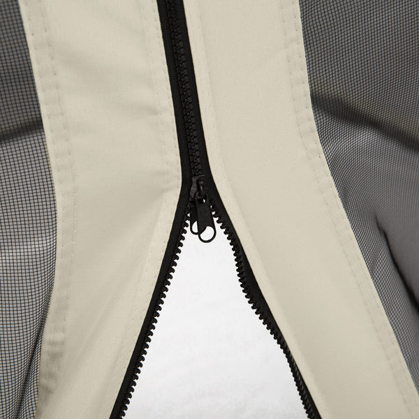 Replacement Mosquito Netting for Gazebo 13' x 13' Black Screen Walls for Canopy with Zippers for Parties and Outdoor Activities, Cream White
