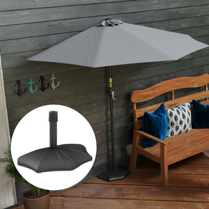 Patio Umbrella Base, 26lbs Concrete Half Umbrella Stand, Patio Umbrella Stand for 1.5"/1.9" Umbrella Poles, Half Umbrella Base for Outdoor, Lawn, Poolside, Black