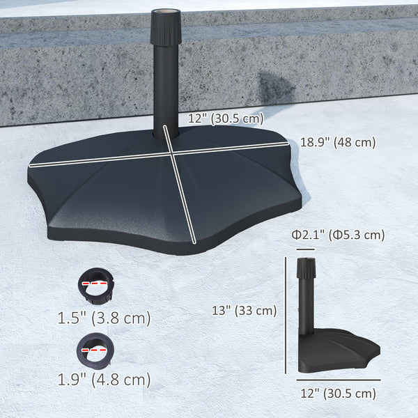 Patio Umbrella Base, 26lbs Concrete Half Umbrella Stand, Patio Umbrella Stand for 1.5"/1.9" Umbrella Poles, Half Umbrella Base for Outdoor, Lawn, Poolside, Black