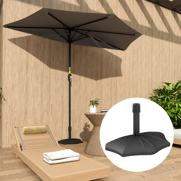 Patio Umbrella Base, 26lbs Concrete Half Umbrella Stand, Patio Umbrella Stand for 1.5"/1.9" Umbrella Poles, Half Umbrella Base for Outdoor, Lawn, Poolside, Black