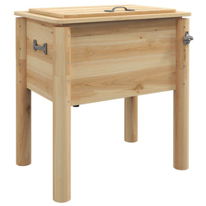Outsunny Wooden Patio Cooler, 54Qt. Outdoor Beverage Cooler with Bottle Opener and 3 Handles for Backyard, Deck, Poolside Party, Natural
