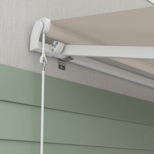 Outsunny 16' x 10' Electric Awning, Retractable Awning, UV Protection Sun Shade Shelter with Remote Controller and Manual Crank Handle for Deck, Balcony, Yard, Cream White