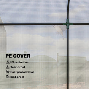 6' x 2' x 6.6' Mini Greenhouse, Portable Garden Green House with Roll-up Door and Mesh Windows, Small Plant Greenhouse with PE Cover, Steel Frame for Indoor Outdoor, White