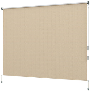 8'W x 6'H Roller Shades, Outdoor Blinds Cordless Roll Up Shade for Porch Balcony Gazebo, Beige
