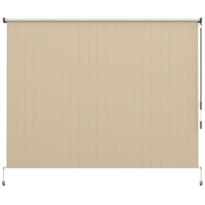 8'W x 6'H Roller Shades, Outdoor Blinds Cordless Roll Up Shade for Porch Balcony Gazebo, Beige