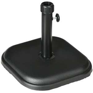 11kg Concrete Garden Parasol Base Holder, Square Outdoor Table Umbrella Stand Weight, Black