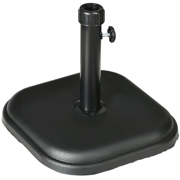 11kg Concrete Garden Parasol Base Holder, Square Outdoor Table Umbrella Stand Weight, Black