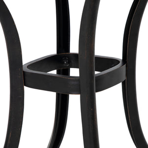 Cast Aluminum Outdoor Side Table, 21" Square Patio End Table with Umbrella Hole, Bistro Table for Garden, Balcony, Poolside, Bronze