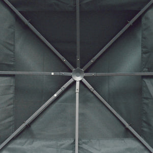 9.8' x 9.8' Square 2-Tier Gazebo Canopy Replacement Top Cover Outdoor Garden Sun Shade, Charcoal Grey