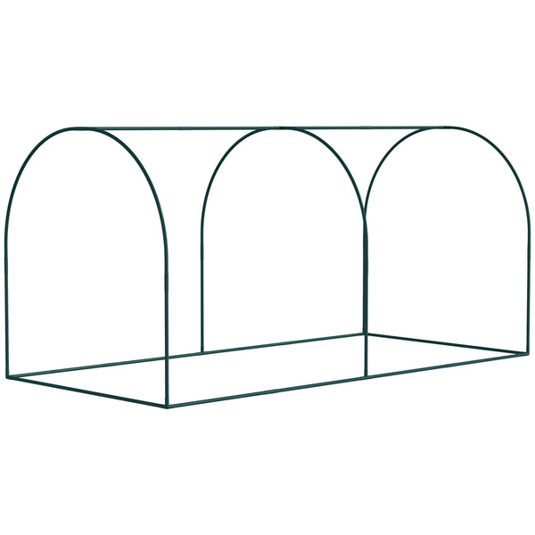 8' x 3' Crop Cage, Plant Protection Tent, with Two Zippered Doors and 4 Ground Stakes, for Garden, Yard, Lawn, Dark Green