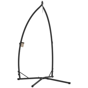 Hammock Chair Stand Only, Hanging Chair Stand with X-Shape Base, Heavy Duty Steel Single Hammock Egg Swing Frame for Indoor Outdoor, 150 KG Load Capacity Black