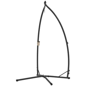 Hammock Chair Stand Only, Hanging Chair Stand with X-Shape Base, Heavy Duty Steel Single Hammock Egg Swing Frame for Indoor Outdoor, 150 KG Load Capacity Black