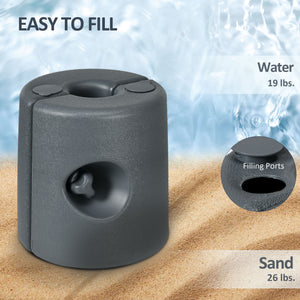 Gazebo Weights Set of 4 with Lock Design for Wind Resistance, 48KG Stably Secure Weights for Tent Gazebo Umbrella, Water or Sand Filled