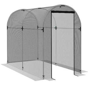 Fruit Cage Bird Netting, Heavy Duty Fruit and Vegetable Protection Tent with Zipped Door, Anti Bird, Insects, Small Animals, 1.2 x 2.4 x 1.9m, Black