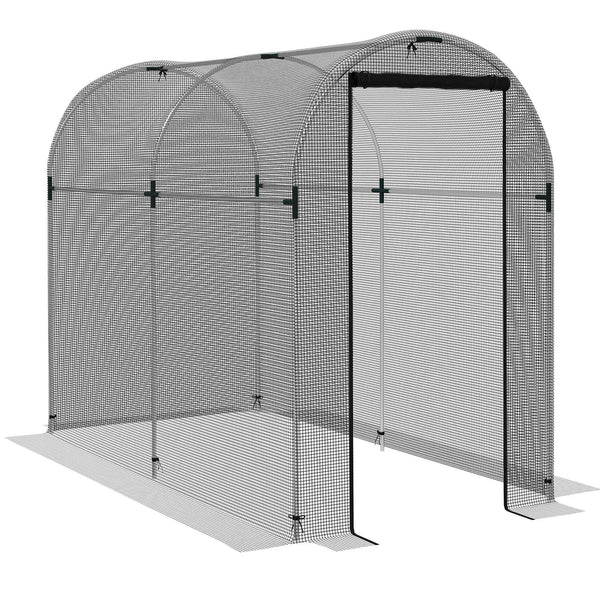 Fruit Cage Bird Netting, Heavy Duty Fruit and Vegetable Protection Tent with Zipped Door, Anti Bird, Insects, Small Animals, 1.2 x 2.4 x 1.9m, Black