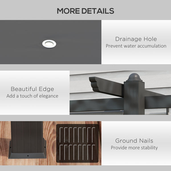 4 x 3(m) Aluminium Outdoor Pergola with Retractable Roof, Outdoor Gazebo Canopy Shelter with Grommet Holes for Garden, Patio, Lawn, Grey