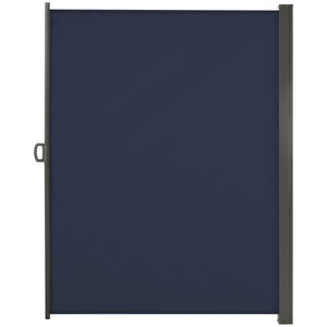 118" x 79" Retractable Side Awning Patio Outdoor Folding Privacy Screen with Resistance to UV Rays & Wind, Dark Blue