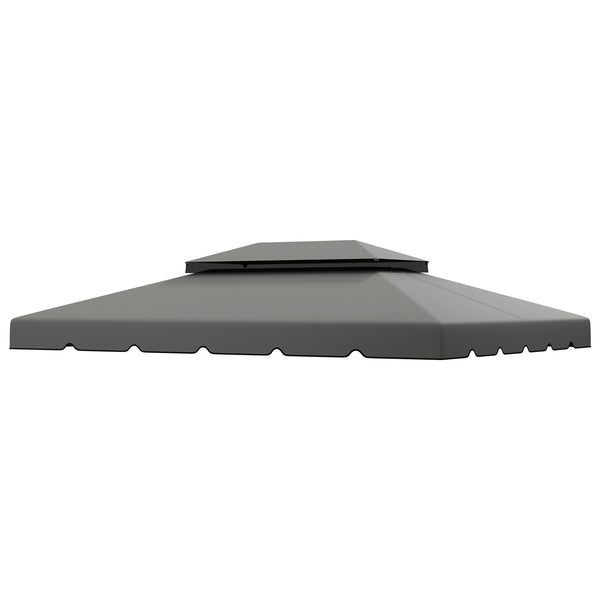 13.1' x 9.8' Gazebo Replacement Canopy, Gazebo Top Cover with Double Vented Roof for Garden Patio Outdoor TOP ONLY, Grey