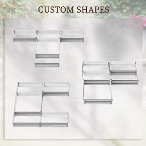 8 x 8ft DIY Raised Garden Bed, Set of 5 Large Steel Box Planters for Outdoor Plants, Vegetables, Flowers, Herbs, Easy Assembly, Silver
