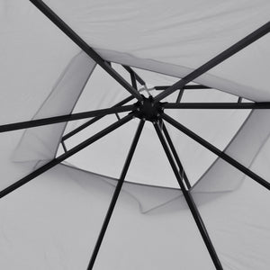 3 x 3m Garden Gazebo Patio Party Tent Shelter Outdoor Canopy Double Tier Sun Shade with Metal Frame and Netting, Light Grey