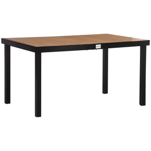 55" L x 35.5" W x 29.25" H Patio Dining Table for 6, Rectangular Aluminum Outdoor Table for Garden Lawn Backyard, Natural