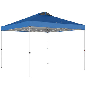 9.8' x 9.8' Pop Up Canopy, Waterproof Canopy Tent for Parties, Garden, BBQs, Easy Setup Instant Shelter and Garden Gazebo with Carrying Bag, Stakes and Ropes, Blue