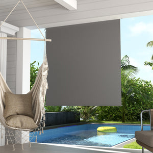 6'W x 6'H Roller Shades, Outdoor Blinds Cordless Roll Up Shade for Porch Balcony Gazebo, Light Grey