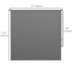 6'W x 6'H Roller Shades, Outdoor Blinds Cordless Roll Up Shade for Porch Balcony Gazebo, Light Grey