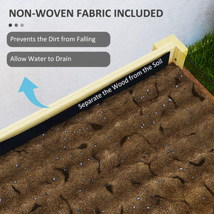 Wooden Raised Garden Bed Planter with Acrylic Panels, Elevated Planter Box Outdoor Raised Planter with Drainage Holes for Vegetables Flowers Herbs, 29.5" x 18.1" x 23.8"