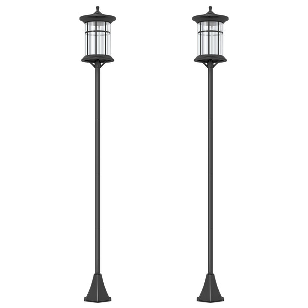 Solar Lamp Post Light, 72" LED Outdoor Street Light, Waterproof IP44 for Patio, Garden, Backyard, Pathway, Cool White, 2 Pack