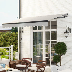 3.5 x 3(m) Electric Awning with Remote Controller, Aluminium Frame DIY Retractable Awning, UV30+ Sun Shade Canopy for Garden Patio Deck Door Window, Light Grey