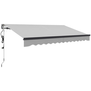 3.5 x 3(m) Electric Awning with Remote Controller, Aluminium Frame DIY Retractable Awning, UV30+ Sun Shade Canopy for Garden Patio Deck Door Window, Light Grey