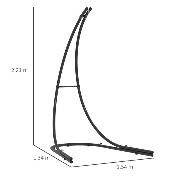 Hammock Chair Stand Only, Hanging Chair Stand with Extra Large Base, Heavy Duty Metal Single Hammock Egg Swing Frame for Indoor Outdoor, 150 KG Load Capacity, Black