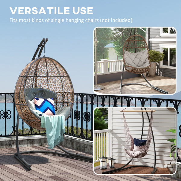 Hammock Chair Stand, Heavy Duty Steel Hammock Stand Only with Extra Large Base, Single Hanging Egg Chair Swing Frame for Indoor Outdoor, 330 LBS Capacity, Black