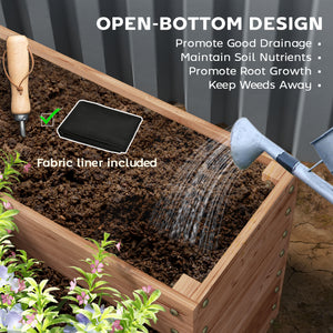 4-Tier Raised Garden Bed, Wooden Elevated Planter Box Kit with Liner, Raised Flower Bed for Vegetables, Flowers, Herbs, 45" x 45" x 18", Dark Brown