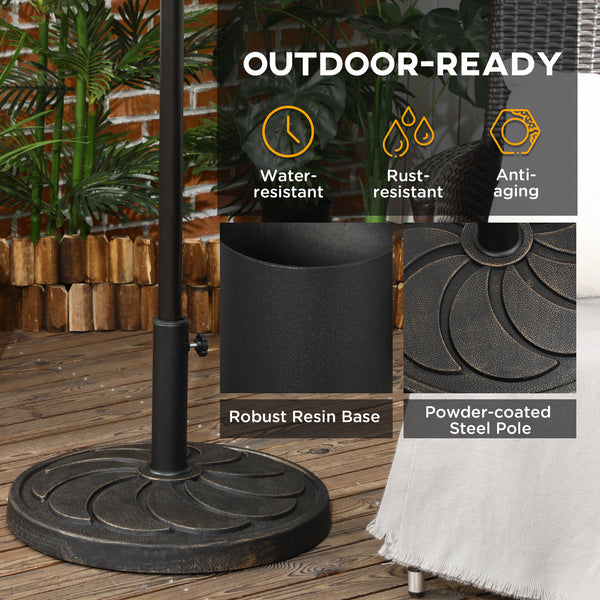 21" Round Resin Patio Umbrella Base, 40 lb Heavy Duty Market Umbrella Base Stand, Umbrella Holder for Outdoor, Garden, Backyard, Bronze