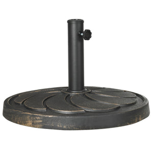 21" Round Resin Patio Umbrella Base, 40 lb Heavy Duty Market Umbrella Base Stand, Umbrella Holder for Outdoor, Garden, Backyard, Bronze
