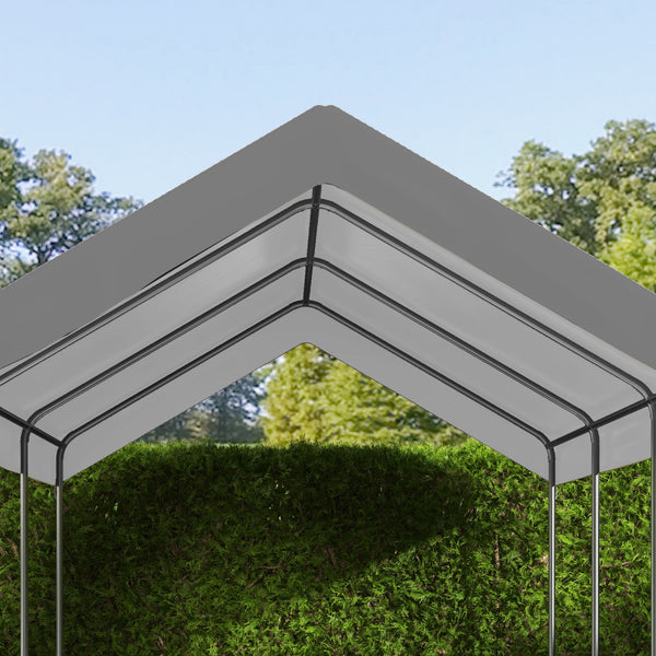 10 x 20 ft Carport Replacement Canopy, UV Resistant Garage Car Cover with Ball Bungee Cords, Dark Grey, (Only Cover)