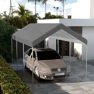 10 x 20 ft Carport Replacement Canopy, UV Resistant Garage Car Cover with Ball Bungee Cords, Dark Grey, (Only Cover)
