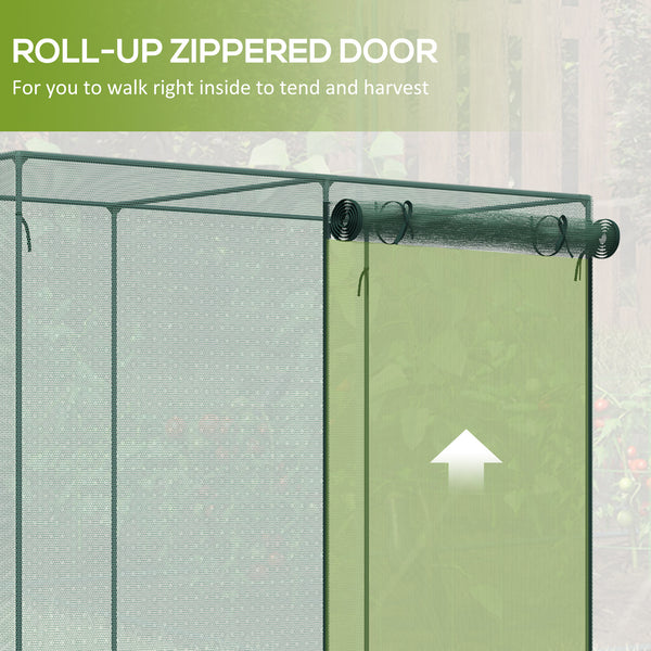 6' x 3' x 5' Crop Cage, Plant Protection Tent with Zippered Doors for Vegetable Garden, Backyard, Green