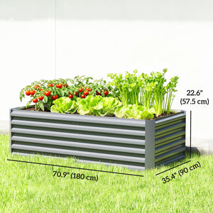 Galvanized Raised Garden Bed, 6' x 3' x 2' Outdoor Metal Planter Box, Standing Raised Bed for Growing Flowers, Herbs and Vegetables, Light Grey