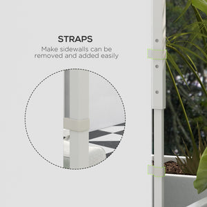Gazebo Side Panels with Windows and Doors, for 3x3(m) or 3x6m Pop Up Gazebo, 2 Pack Sides Replacement, White