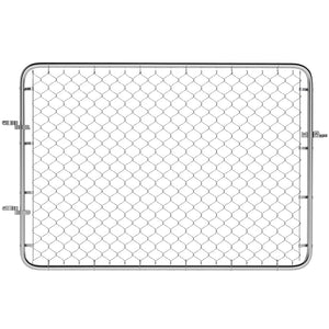 Garden Gate Chain Link Fence Gate, Galvanized Steel Garden Door for Yard Entrance Way, 26-71 in. W x 4 ft. H, Silver