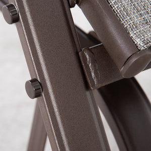 Outdoor Glider Chair, Patio Glider with Steel Frame and Mesh Fabric, Garden Chair for Backyard, Garden, and Porch, Grey