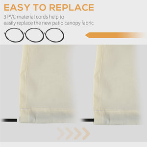 11' x 10' Retractable Awning Fabric Replacement Outdoor Sunshade Canopy Awning Cover, UV Protection, Cream White