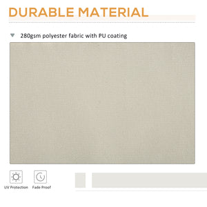 11' x 10' Retractable Awning Fabric Replacement Outdoor Sunshade Canopy Awning Cover, UV Protection, Cream White